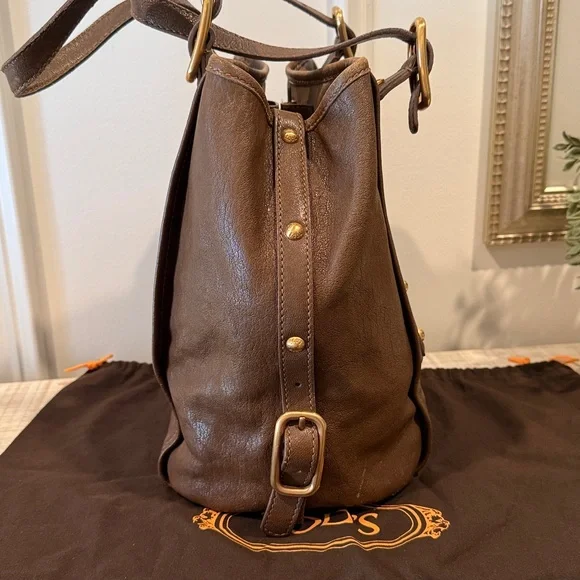 Tod's G-Bag Sacca Grande Brown Leather Tote Shoulder Bag with Dustbag - Picture 3 of 13